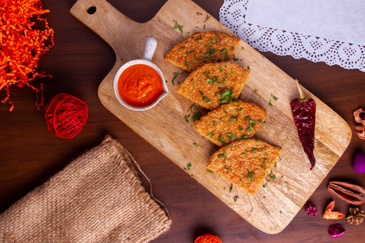 Chilli Cheese Keto Paratha with Tomato Garlic Chutney